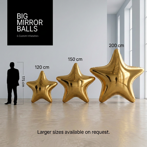 Stars Gold - Stort diskokule-sett – 3 deler