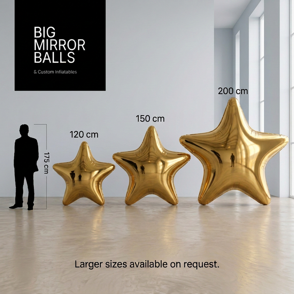 Stars Gold - Stort diskokule-sett – 3 deler
