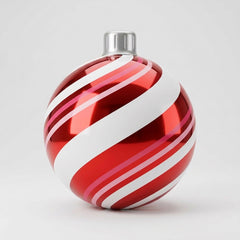 Christmas Red, Pink & White Stripes - Big Mirror Ball