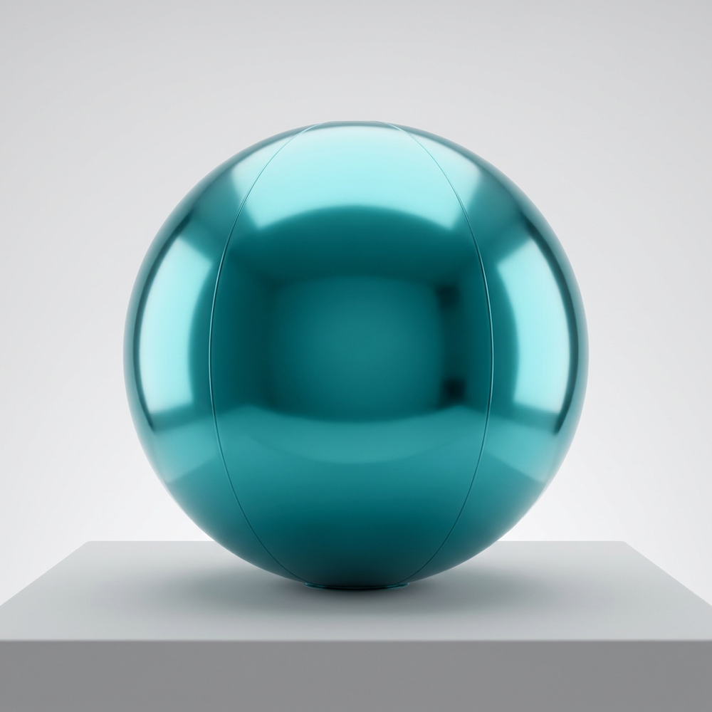 Aquamarine Blue mirror ball set, eight sizes from 40 to 180 cm.
