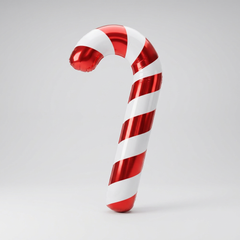 Candy cane rojo y blanco individual