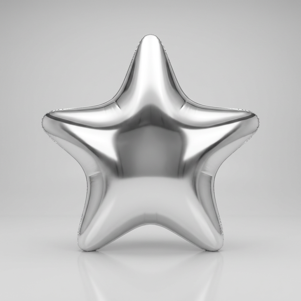 Estrella plateada individual