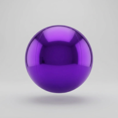 Violet inflatable mirror ball in PVC, studio photo