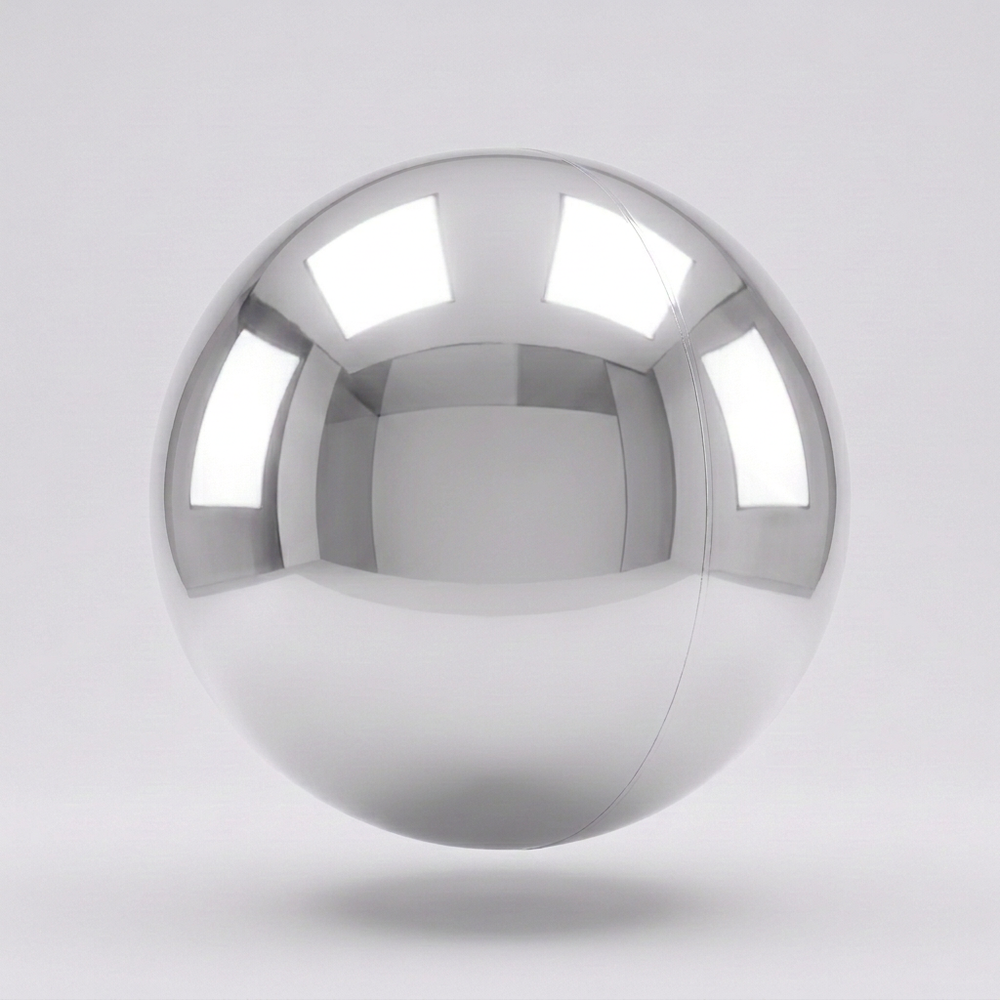 Silver inflatable mirror ball